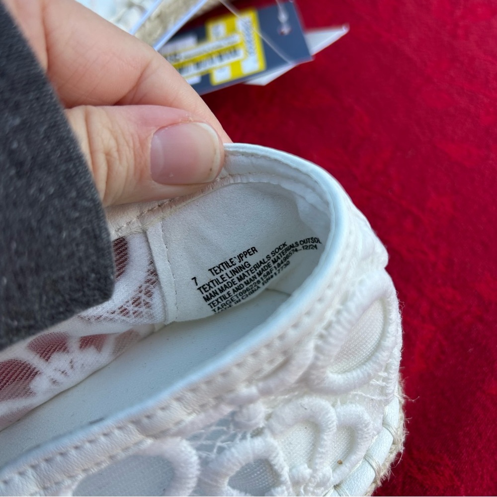 Women's Celia Floral Lace Mary Jane Espadrille Flat by universal‎ thread size 7 - Picture 3 of 7